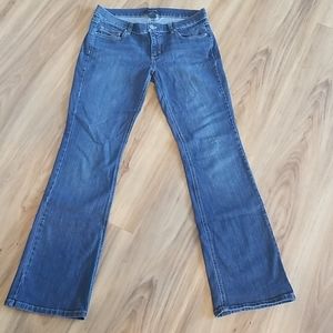 WHBM Noir Bootleg Jeans, Size 10R, Medium Wash, Silver Hardware